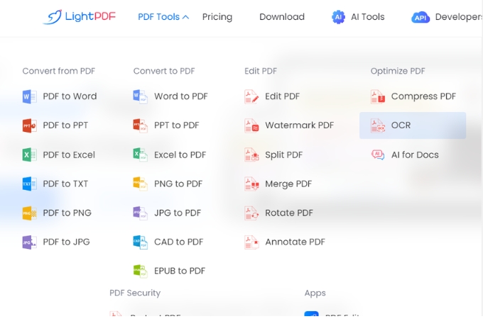 PDF to TIFF converter lightpdf