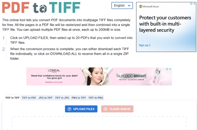 convert TIFF to PDF pdf2tiff