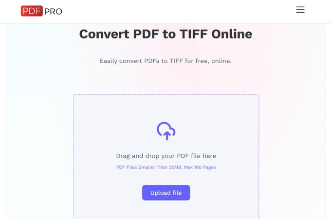 convert TIFF file to PDF pdfpro