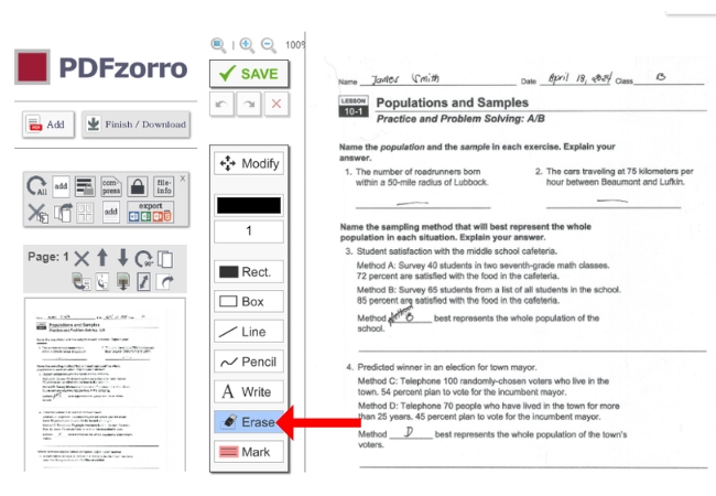 remove handwriting pdfzorro