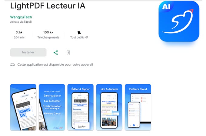 lecteur PDF Android LightPDF