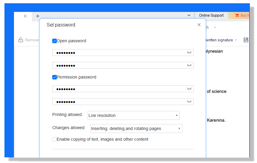 lightpdf add password