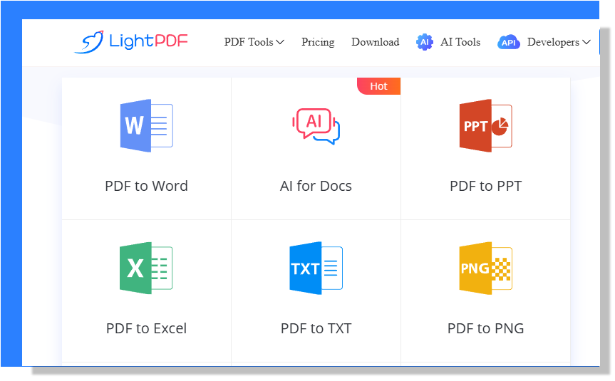 lightpdf interface