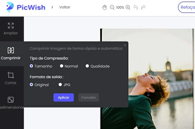 picwish personalizar compressor de imagem online