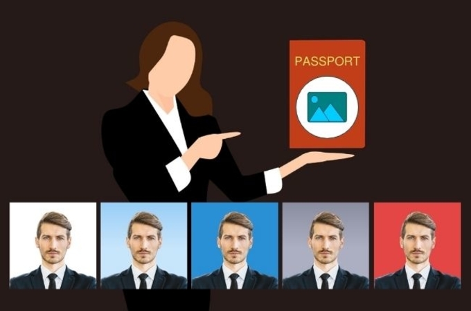 how to change background color for passport photo 