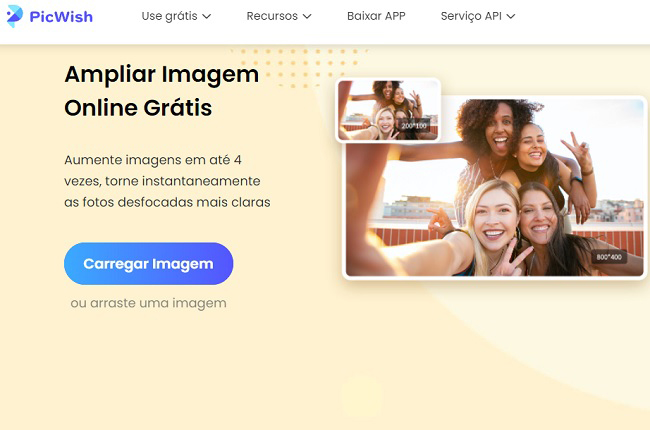 picwish upload upscaler de imagem grátis