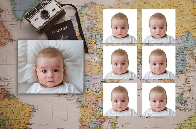 pasaporte con foto de bebé destacado