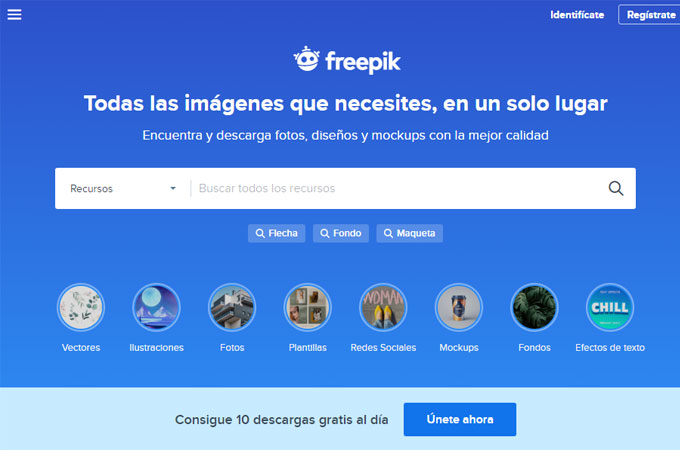 interfaz de freepik