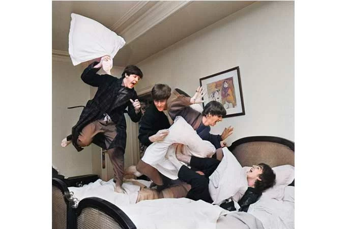 the beatles pillow fight in color