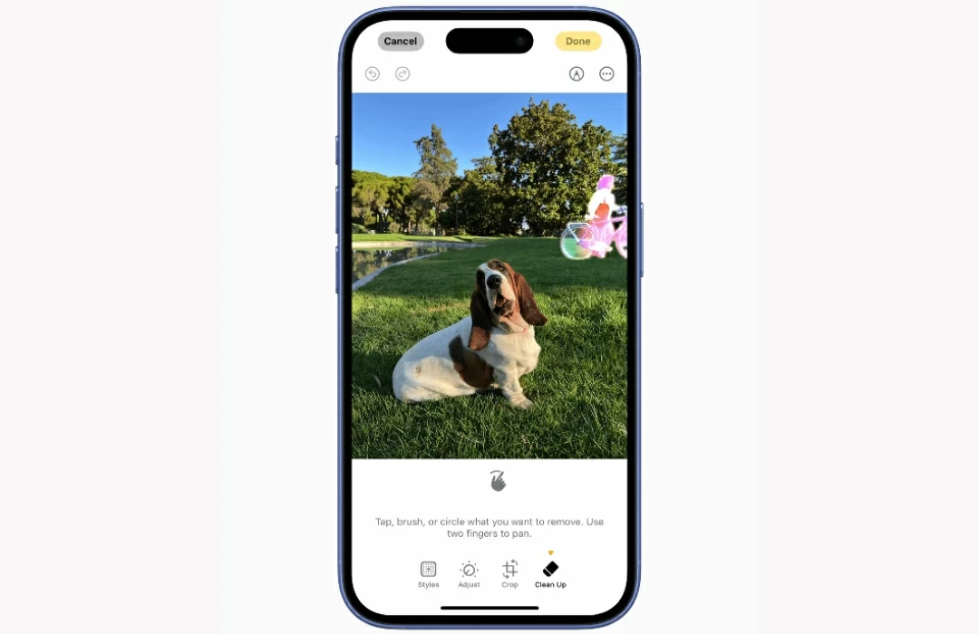 how to use object eraser on iphone