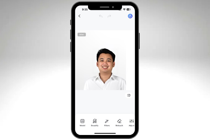 a passport id picture enhanced using picwish