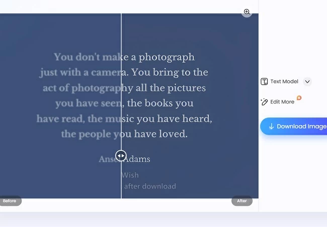 enhance text image with picwish