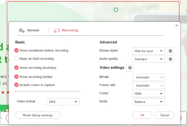 settings sections