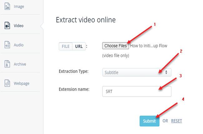 aconvert extract video online