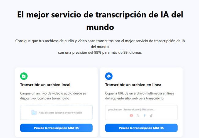 interfaz principal de clipto ai