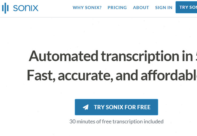 sonix interface for transcription