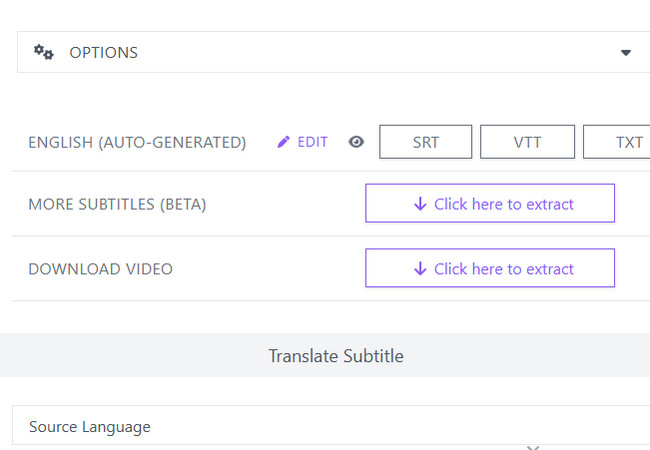 savesubs youtube subtitle download interface