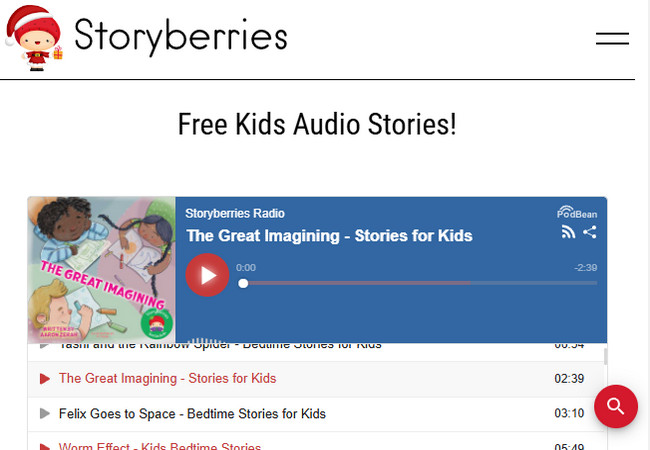 storyberries stories on website interface