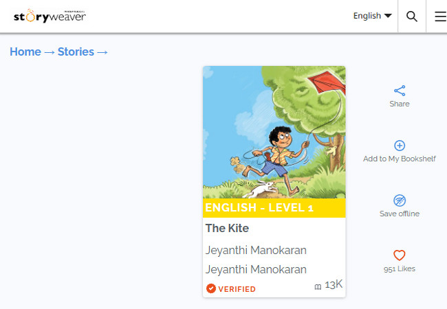 storyweaver stories on website interface