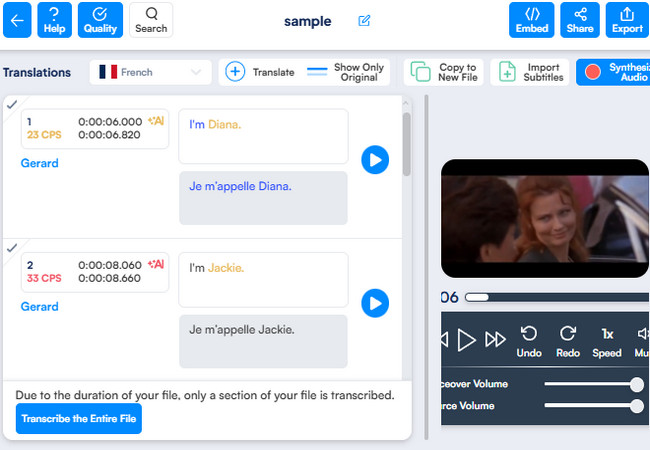 maestra video translation web interface