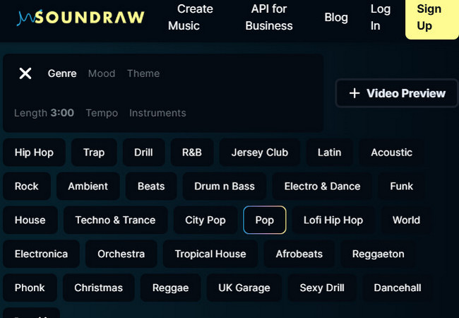 soundraw main interface music generator