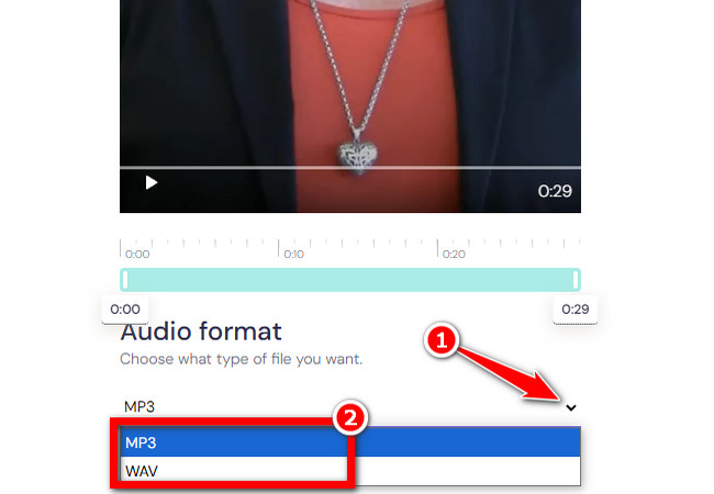 select an output format offered by biteable