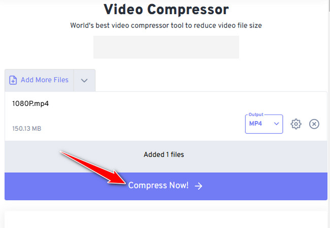 initiate compression operation on freeconvert