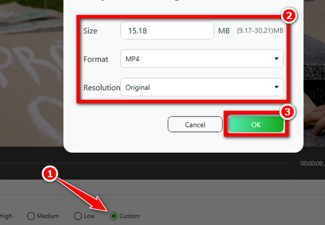 customize mp4 settings to compress size