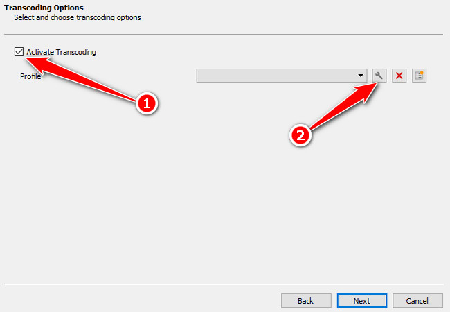 activate the transcoding operation