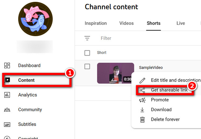 youtube get the shareable link of the uploaded video