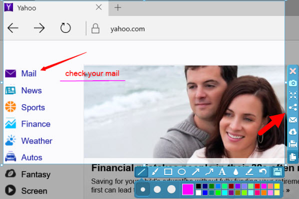 screenshot webpage on Microsoft Edge