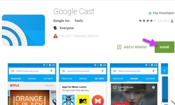 download Google Cast app