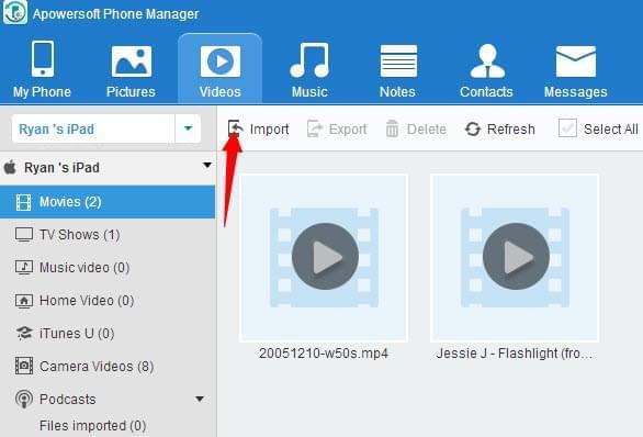 transfer videos from PC to iOS