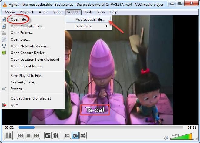 add sub VLC