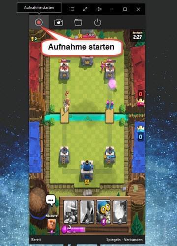 Clash Royale aufnehmen