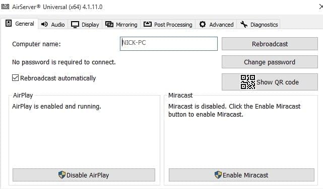 interface Airserver