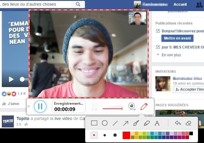 enregistrer chat vidéo sur Facebook