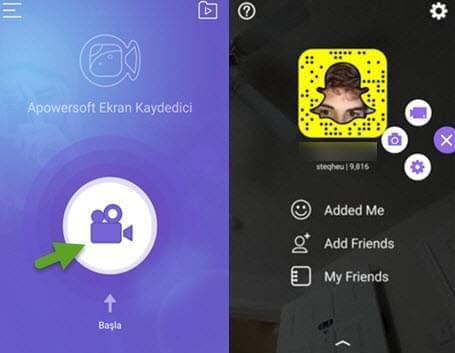 Android'deki Snapchat videoları kaydetme