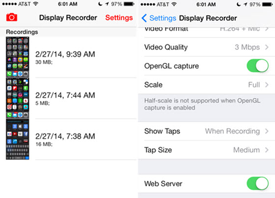 display recorder para Skype conversas