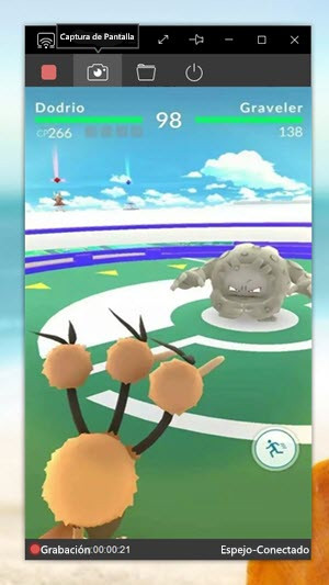 grabar pokemon go batalla