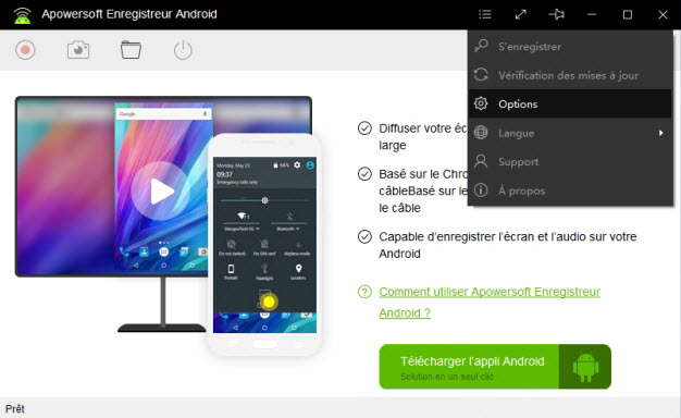 mise en miroir appareil Android