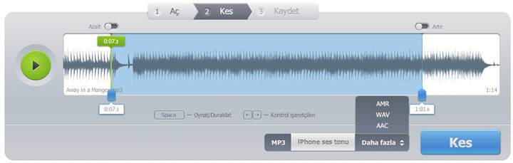 mp3 dosyaları kesmek