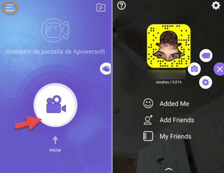 grabar snapchat en android