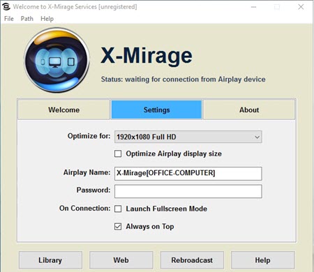 x mirage screen mirroring