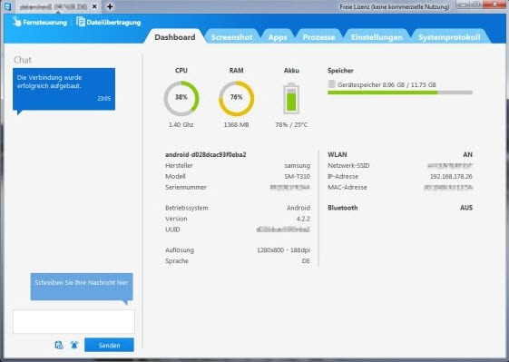 Android vom PC fernsteuern