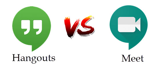 comparatif entre hangouts et meet 