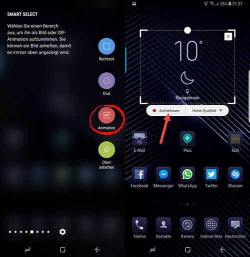 GIF auf Galaxy S8 erstellen