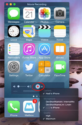 record iOS with QuickTime