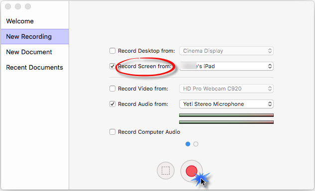 Screenflow settings