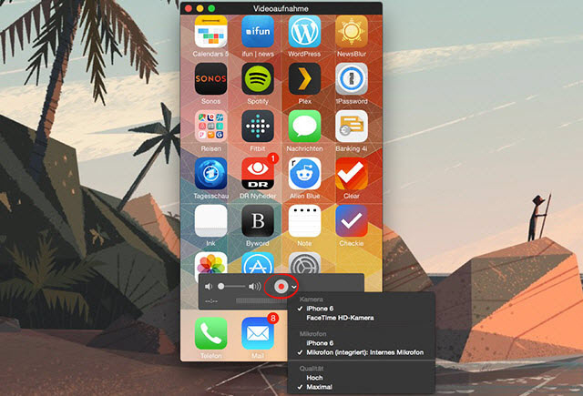 iOS Bildschirm mit QuickTime aufnehmen